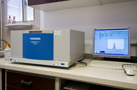 Laser scattering particle size distribution analyser, HORIBA LA-920