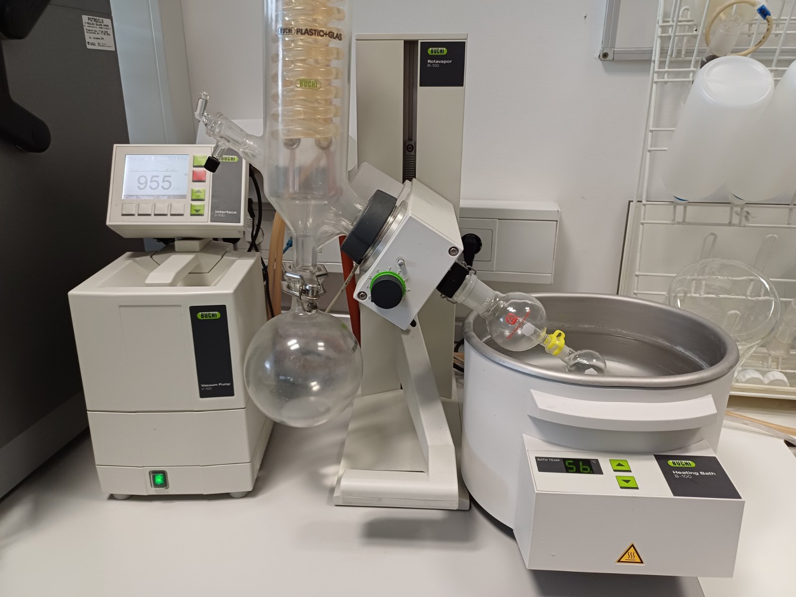 Rotavapor Buchi R-100, 24/40 P+G Vertical Condenser, Manual Lift